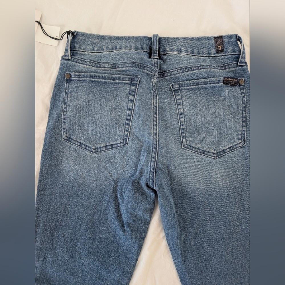 NWT 7 For All Mankind Distressed Blue Jeans - Picture 5 of 5